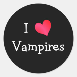 Sticker Rond J'aime les vampires