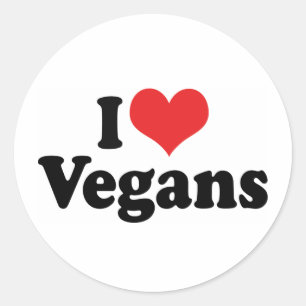 Sticker Rond J'aime les végans