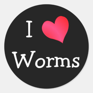 Sticker Rond J'aime les vers