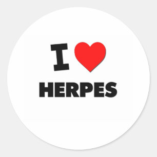 Sticker Rond J'aime l'herpès
