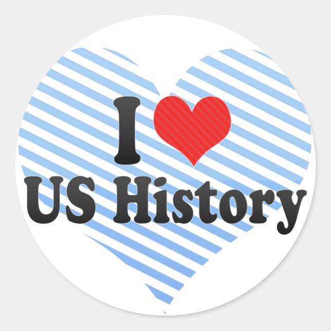 Sticker Rond J'aime l'histoire américaine (Devant)