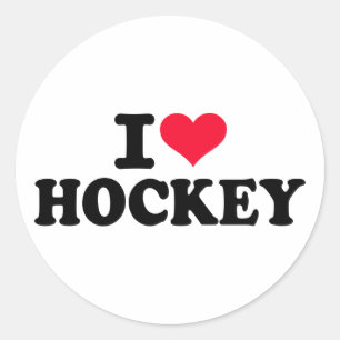 Sticker Rond J'aime l'hockey