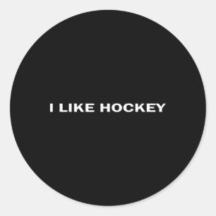 Sticker Rond J'aime l'hockey drôle