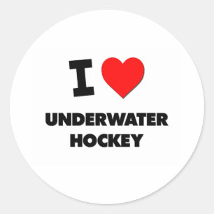 Sticker Rond J'aime l'hockey sous-marin