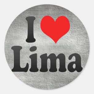 Sticker Rond J'aime Lima, Pérou