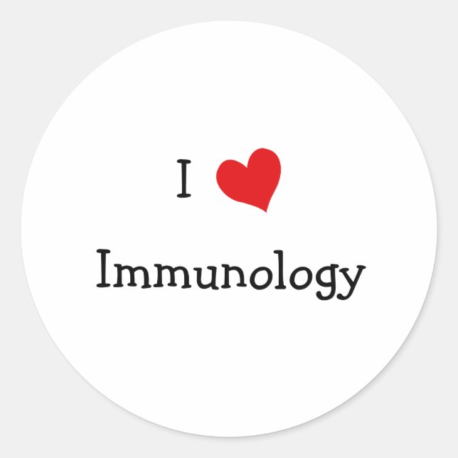 Sticker Rond J'aime l'immunologie (Devant)