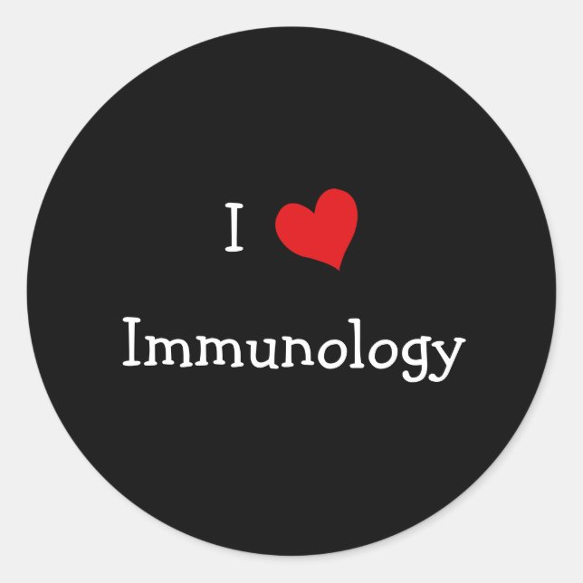 Sticker Rond J'aime l'immunologie (Devant)