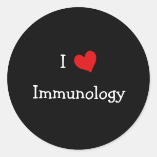 Sticker Rond J'aime l'immunologie