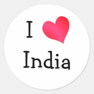 Sticker Rond J'aime l'Inde