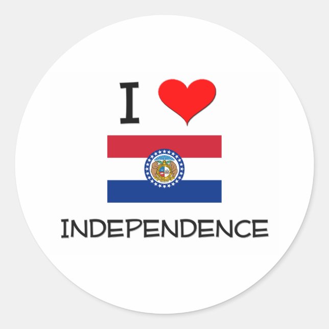 Sticker Rond J'aime l'indépendance Missouri (Devant)