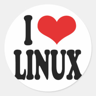 Sticker Rond J'aime Linux