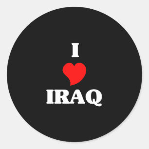 Sticker Rond J'aime l'Irak