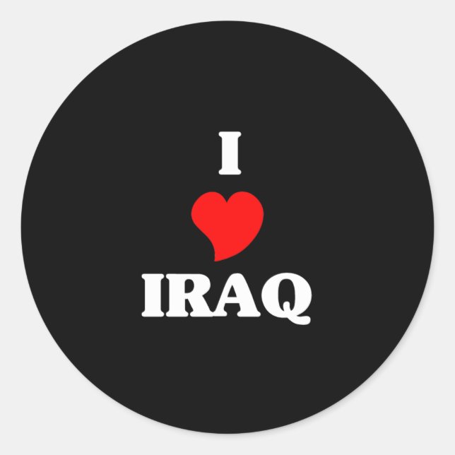 Sticker Rond J'aime l'Irak (Devant)