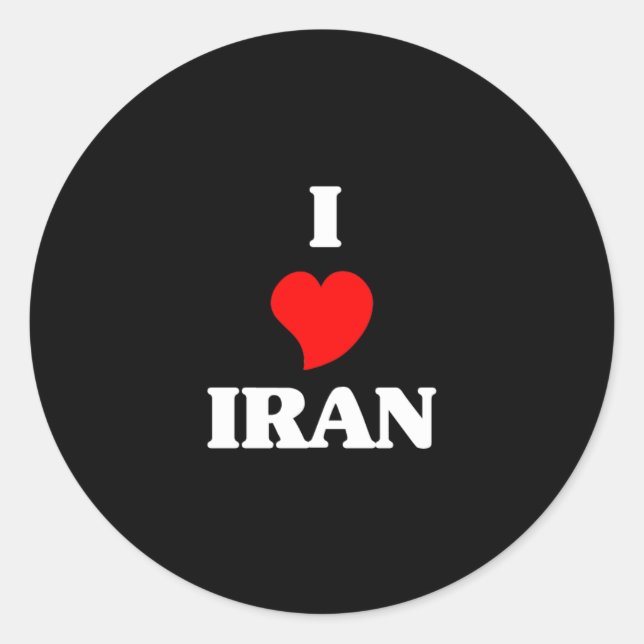 Sticker Rond J'aime l'Iran (Devant)