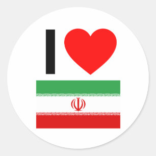 Sticker Rond j'aime l'iran