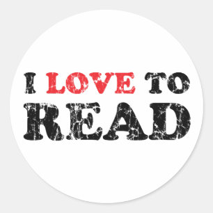 Sticker Rond J'Aime Lire Perturbé