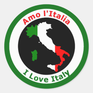 STICKER ROND J'AIME L'ITALIE