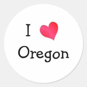 Sticker Rond J'aime l'Oregon