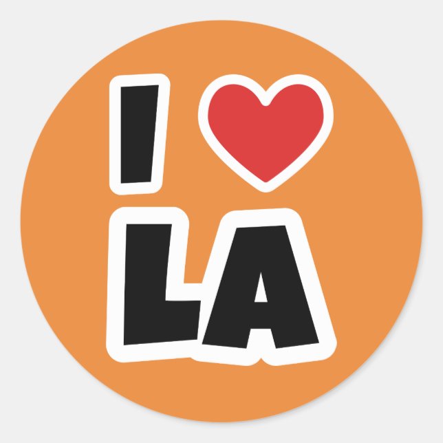 Sticker Rond J'aime Los Angeles (Devant)