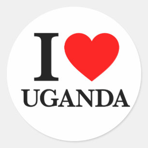 Sticker Rond J'aime l'Ouganda