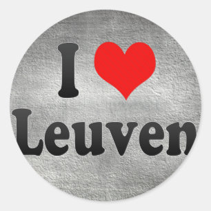 Sticker Rond J'aime Louvain, Belgique