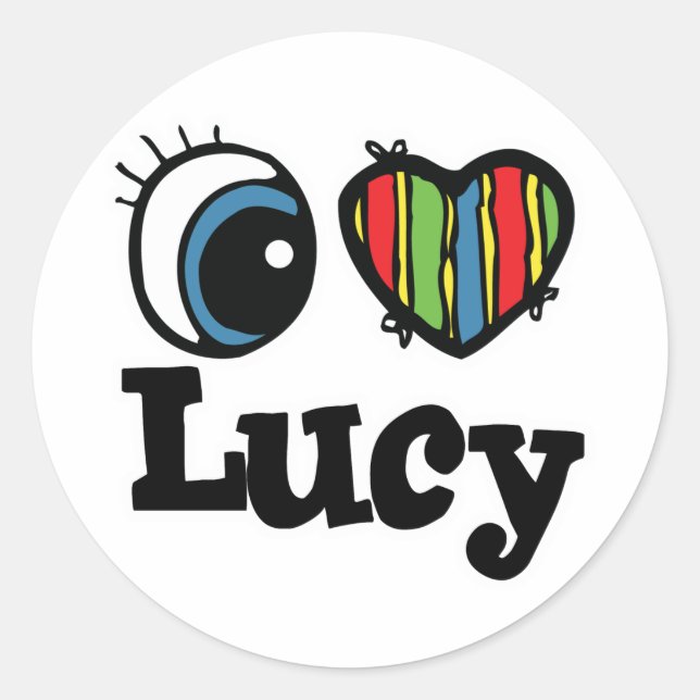 Sticker Rond J'aime Lucy (Devant)