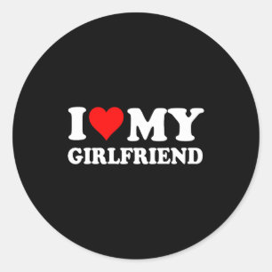 Sticker Rond J'aime ma belle petite amie Je suis fou de ma bell