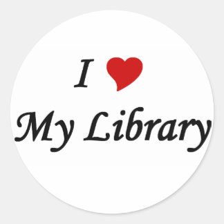 Sticker Rond J'aime ma bibliothèque