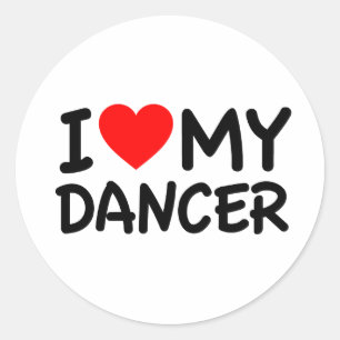 Sticker Rond J'aime ma danseuse