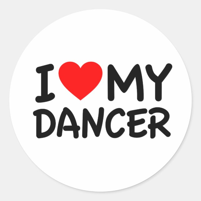 Sticker Rond J'aime ma danseuse (Devant)