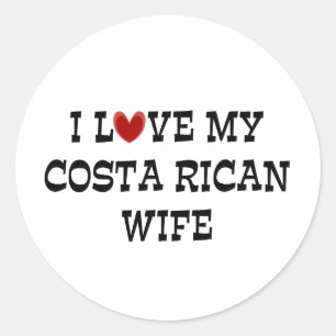Sticker Rond J'Aime Ma Femme Costaricaine