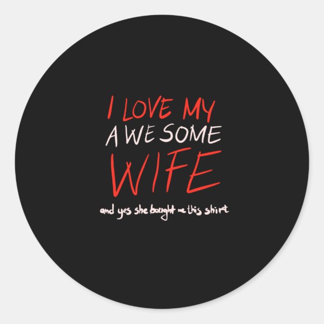 Sticker Rond J'aime ma femme géniale (Devant)