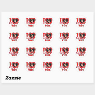 Sticker Rond J'Aime Ma Femme Personnalisée