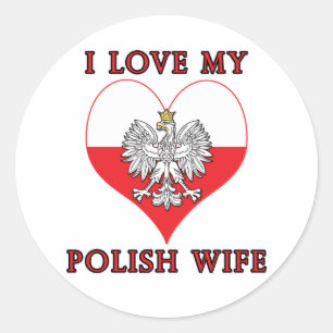 Sticker Rond J'Aime Ma Femme Polonaise