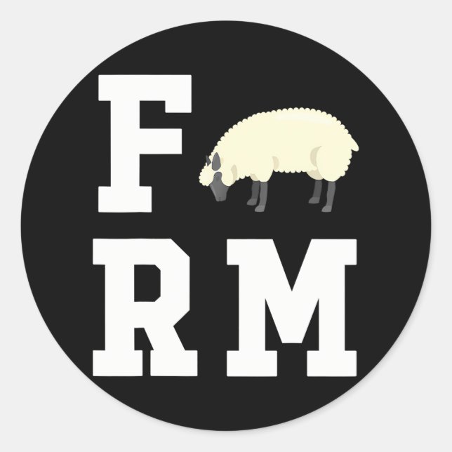 Sticker Rond J'Aime Ma Ferme D'Amours À Mouton (Devant)