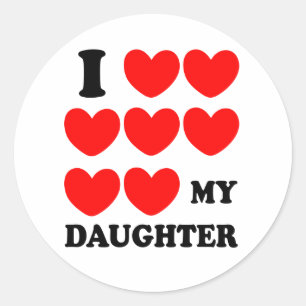 Sticker Rond J'aime ma fille