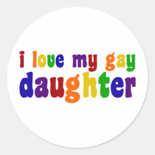 Sticker Rond J'Aime Ma Fille Gay