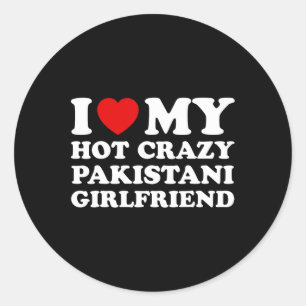 Sticker Rond J'Aime Ma Fille Pakistanaise Fou Chaud