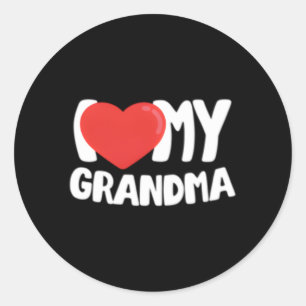 Sticker Rond J'Aime Ma Grand-Mère