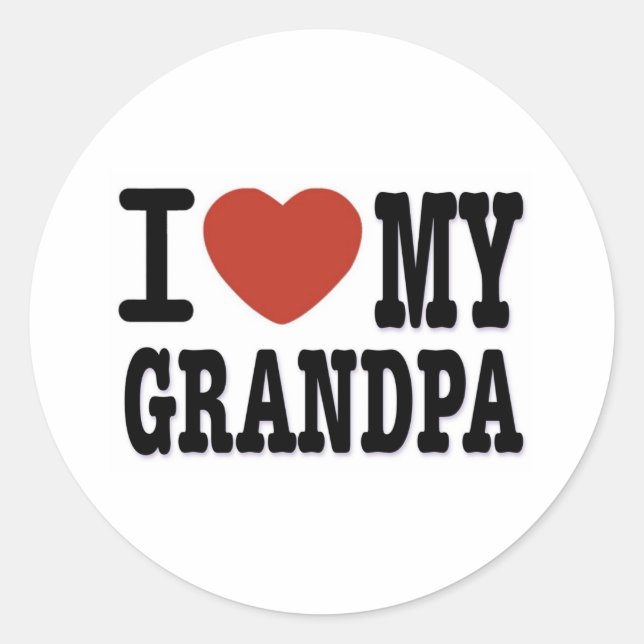 STICKER ROND J'AIME MA GRAND-PÈRE (Devant)