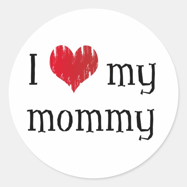 Sticker Rond J'aime ma maman (Devant)