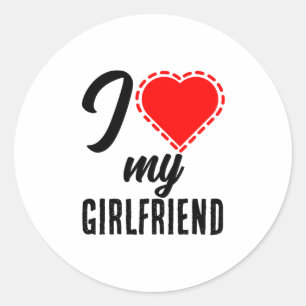 Sticker Rond J'aime ma petite amie