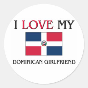 Sticker Rond J'aime ma petite amie dominicaine
