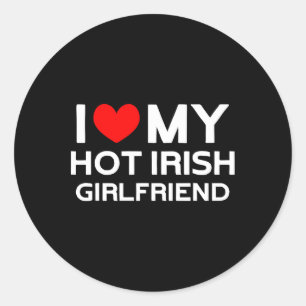 Sticker Rond J'aime ma petite amie irlandaise sexy fille irland