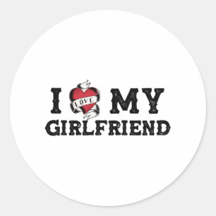 Sticker Rond J'Aime Ma Petite Amie J'Aime Ma Petite Amie