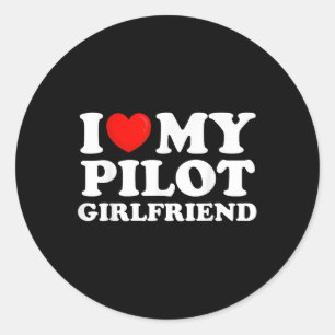 Sticker Rond J'Aime Ma Pilote, Ma Fille, J'Aime Ma Fille Chaude