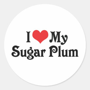 Sticker Rond J'Aime Ma Plum De Sucre