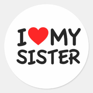 Sticker Rond J'aime ma soeur