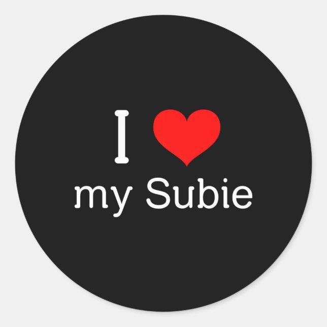 Sticker Rond J'Aime Ma Subie (Devant)