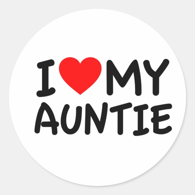 Sticker Rond J'aime ma tante (Devant)